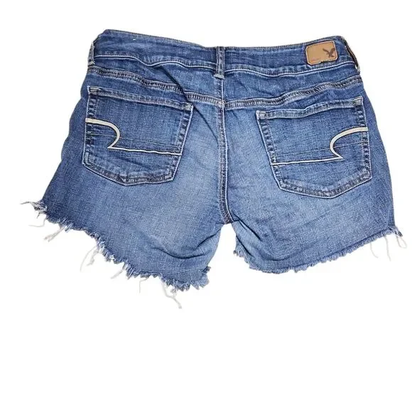 American Eagle Women’s Artist Cut Off Distressed Denim Shorts Size 8 - Picture 2 of 8